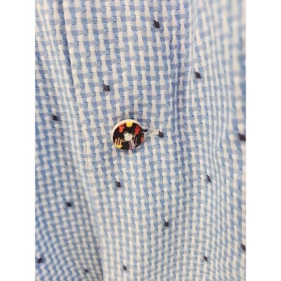 Luchiano Visconti Black Men Blue Geometric Long Sleeve Button Front Shirt Med - Picture 3 of 10